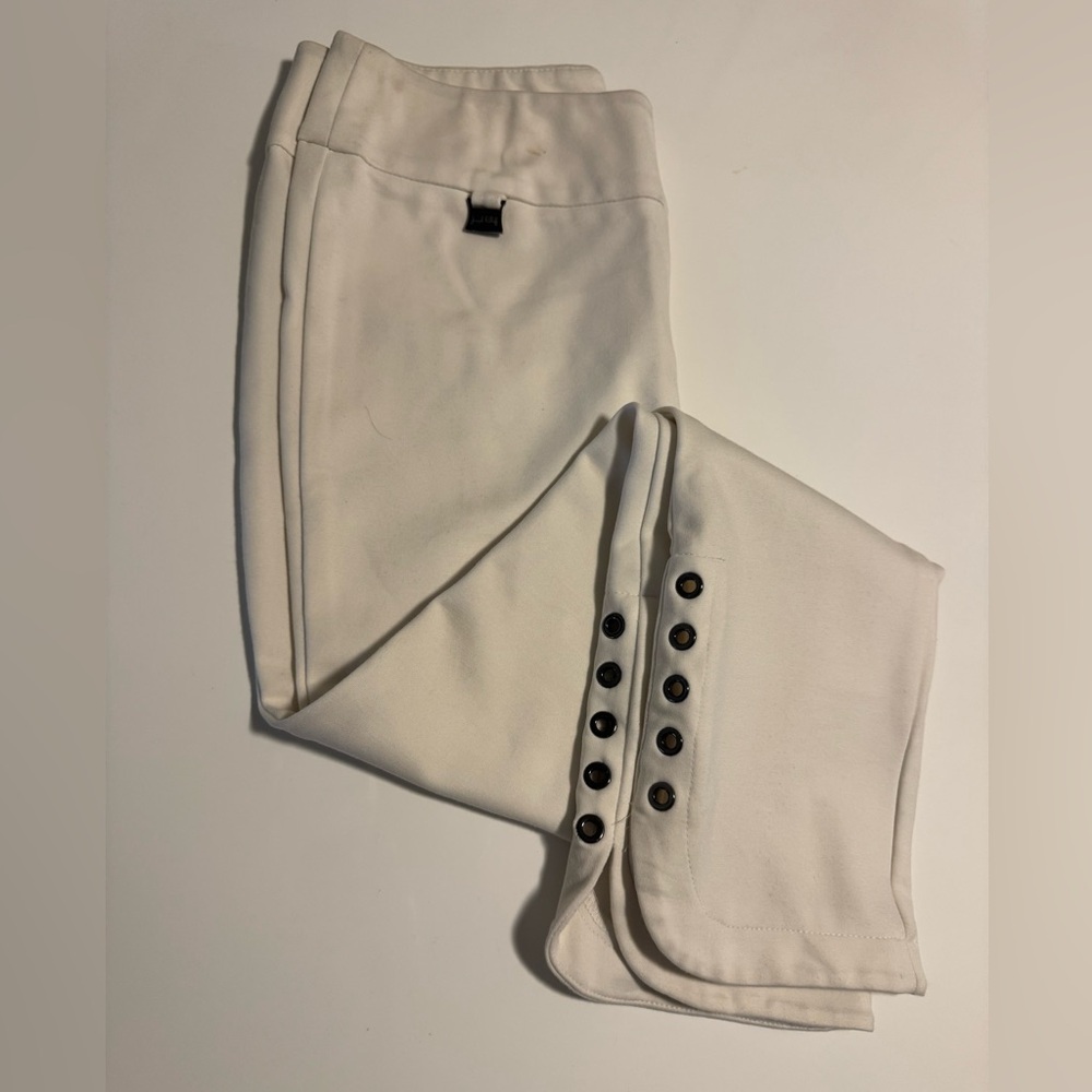 White Pants with Button Detail